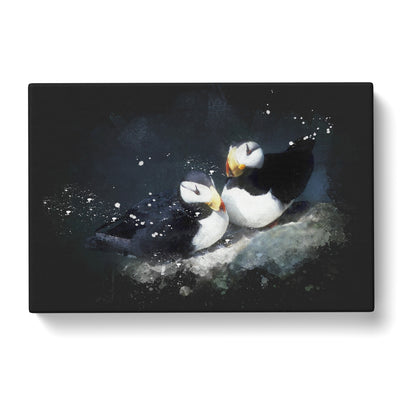 Atlantic Puffin Birds Vol.4 Paint Splash Canvas Print Main Image