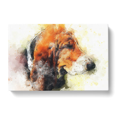 Basset Hound Dog In Abstract Canvas Print Main Image