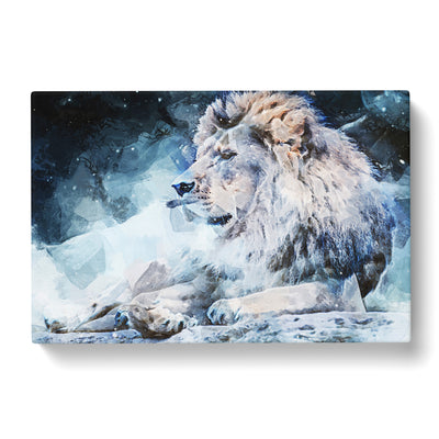 Beautiful Lion In Abstract Canvas Print Main Image