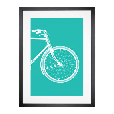 Bicycle Abstract No.2 Teal Framed Print Main Image