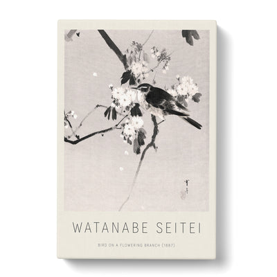 Bird On A Flowering Branch Print By Watanabe Seitei Canvas Print Main Image