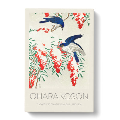 Birds On A Nandina Bush Print By Ohara Koson Canvas Print Main Image