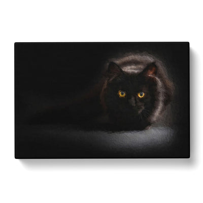 Black Cat With Yellow Eyes Canvas Print Main Image