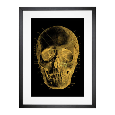 Black Twilight Skull In Gold Framed Print Main Image