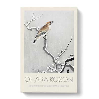 Bohemian Bird On A Snowy Branch Print By Ohara Koson Canvas Print Main Image