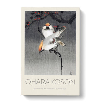 Bohemian Waxwing Birds Print By Ohara Koson Canvas Print Main Image