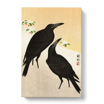 Crows In The Snow By Ohara Kosoncan Canvas Print Main Image