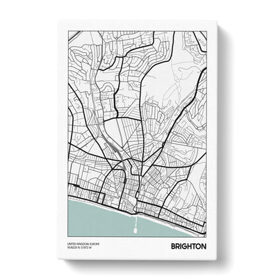 Map Brighton Uk Canvas Print Main Image