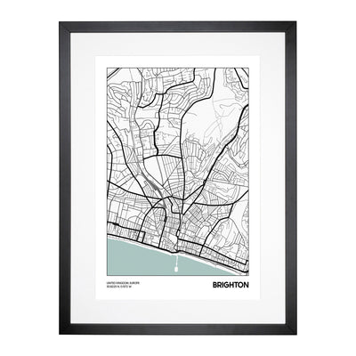 Map Brighton Uk Framed Print Main Image