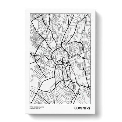 Map Coventry Uk Canvas Print Main Image