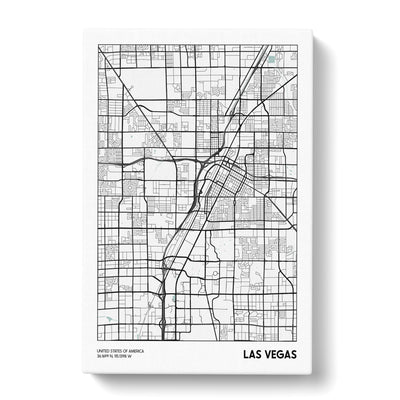 Map Las Vegas Usa Canvas Print Main Image