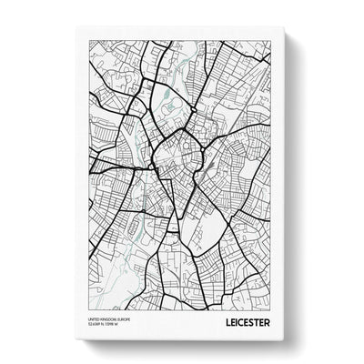 Map Leicester Uk Canvas Print Main Image