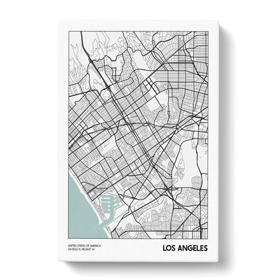 Map Los Angeles Usa Canvas Print Main Image