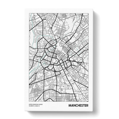 Map Manchester Uk Canvas Print Main Image