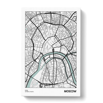 Map Moscow Russia Canvas Print Main Image