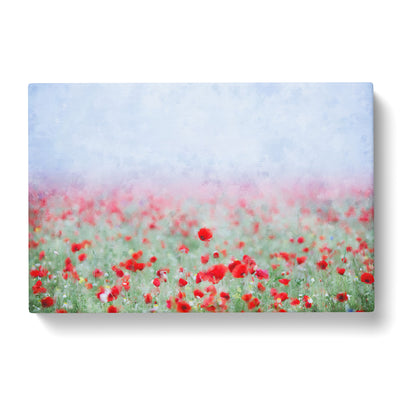Red Poppy Field In Italy Painting Canvas Print Main Image