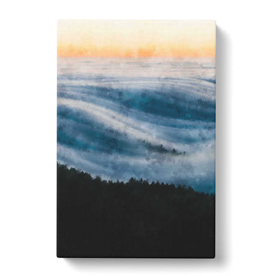 Sea Of Fog Over A Californian Forest Painting Canvas Print Main Image