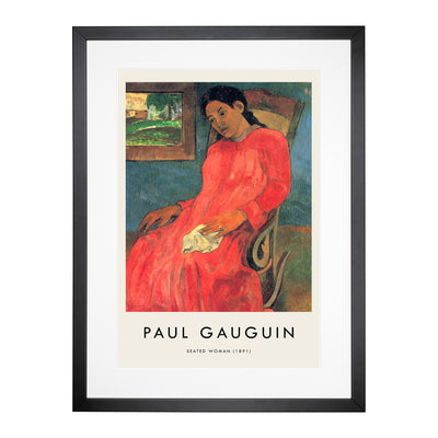 Seated Woman Vol.1 Print By Paul Gauguin Framed Print Main Image