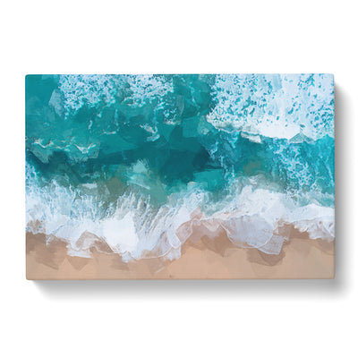 The Turquoise Ocean Upon The Beach In Abstract Canvas Print Main Image