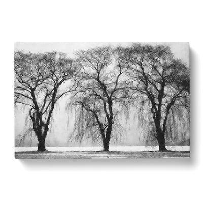 Three Trees At Winter Painting Canvas Print Main Image