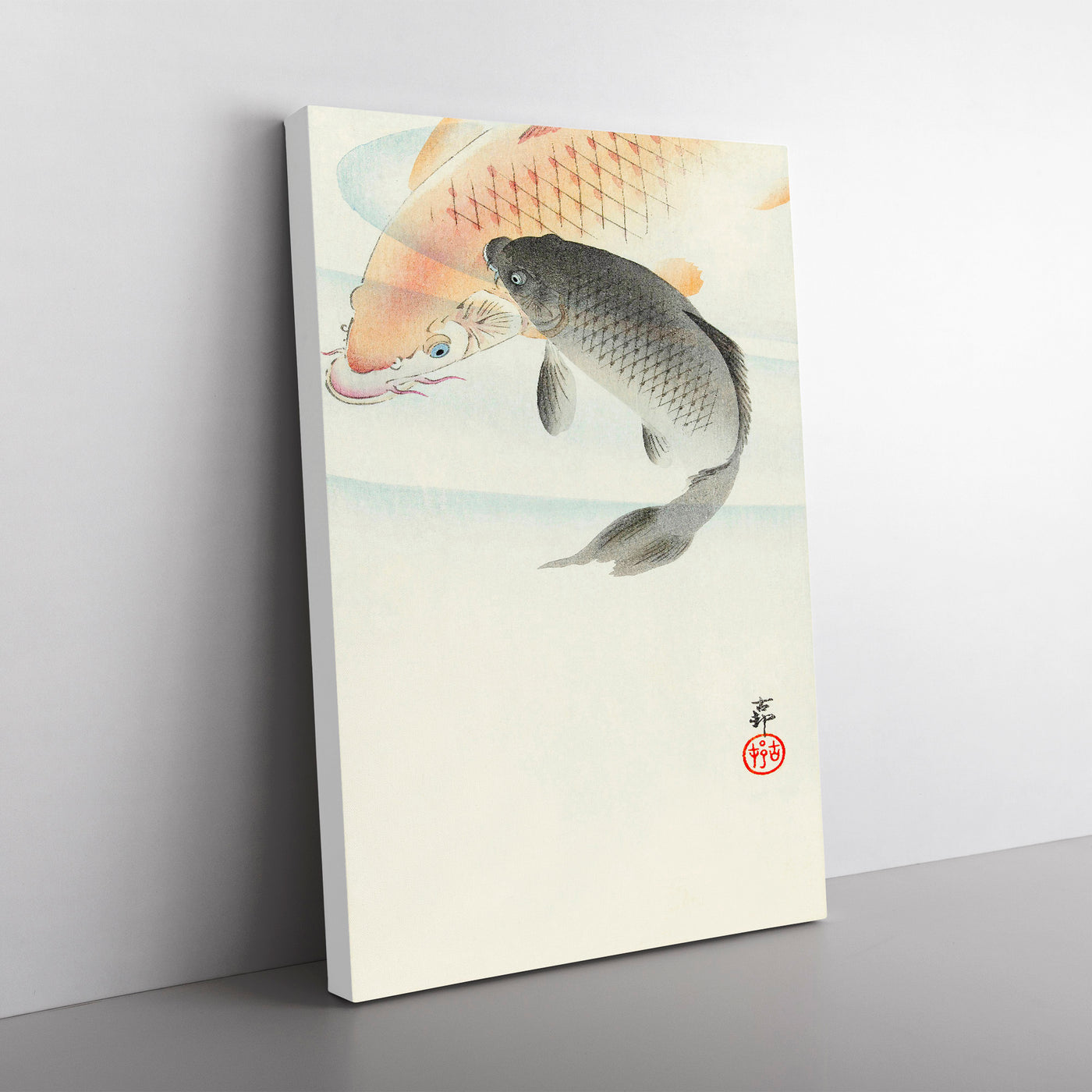 Two Carp Fish By Ohara Koson