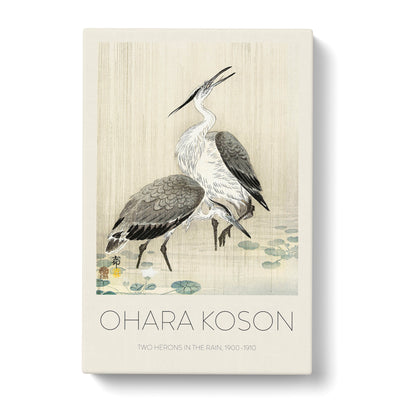 Two Herons In The Rain Print By Ohara Koson Canvas Print Main Image