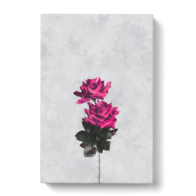 Two Pink Roses Painting Canvas Print Main Image