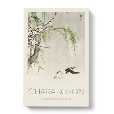 Two Swallows In Flight Print By Ohara Koson Canvas Print Main Image