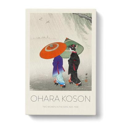 Two Women In The Rain Print By Ohara Koson Canvas Print Main Image