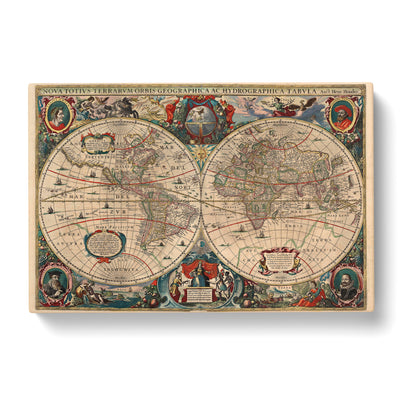 Vintage World Map Vol.1 Byx Henricus Hondius Iican Canvas Print Main Image