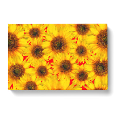 Wall Of Yellow Sunflowers Painting Canvas Print Main Image
