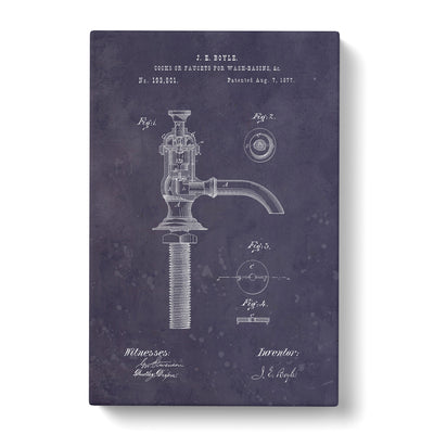 Water Faucet Tap Patent Dark Canvas Print Main Image