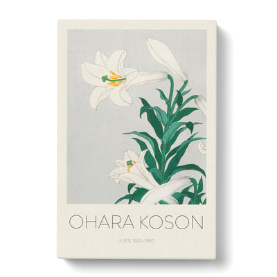 White Lilies Print By Ohara Koson Canvas Print Main Image