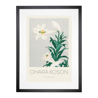White Lilies Print By Ohara Koson Framed Print Main Image