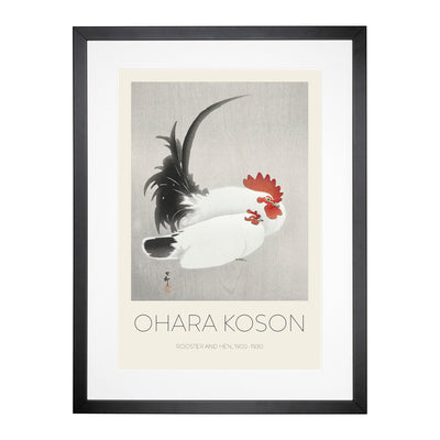White Rooster & Hen Print By Ohara Koson Framed Print Main Image