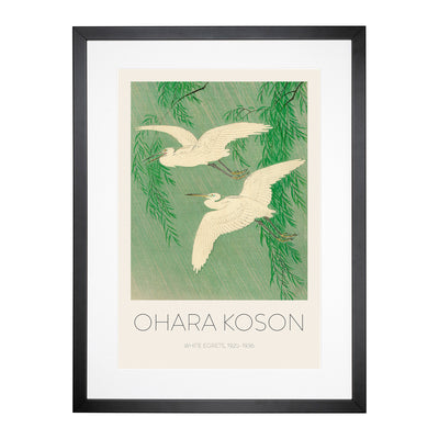 Willow & White Egrets Print By Ohara Koson Framed Print Main Image