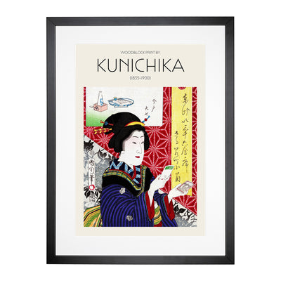 Woman Looking At Pictures Print By Toyohara Kunichika Framed Print Main Image
