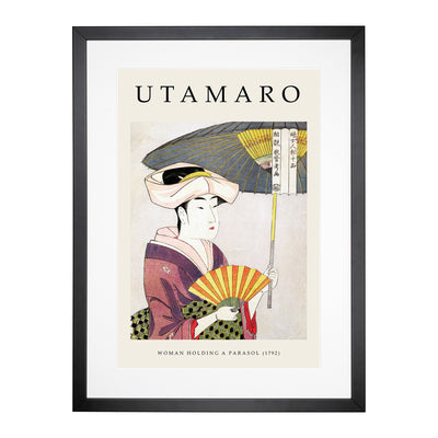 Woman With A Parasol Print By Kitagawa Utamaro Framed Print Main Image