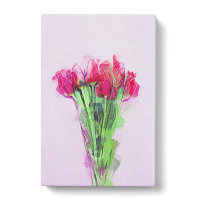 A Bunch Of Pink Tulips In Abstract Canvas Print Main Image
