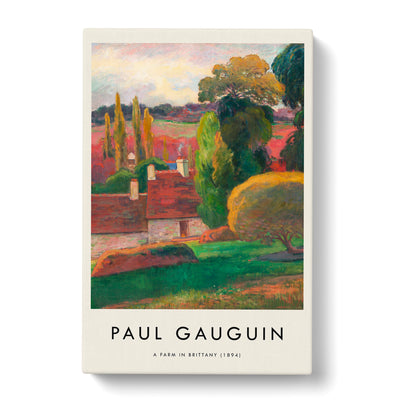 A Farm In Brittany Print By Paul Gauguin Canvas Print Main Image