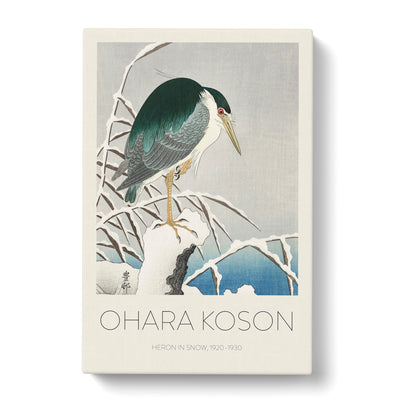 A Heron In The Snow Print By Ohara Koson Canvas Print Main Image