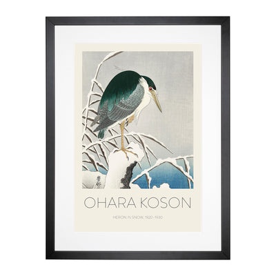 A Heron In The Snow Print By Ohara Koson Framed Print Main Image
