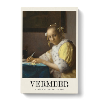 A Lady Writing A Letter Print By Johannes Vermeer Canvas Print Main Image