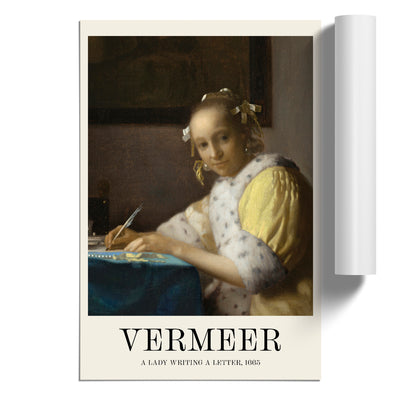 A Lady Writing A Letter Print By Johannes Vermeer