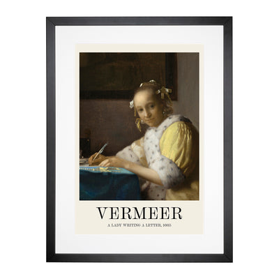 A Lady Writing A Letter Print By Johannes Vermeer Framed Print Main Image