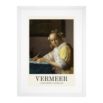 A Lady Writing A Letter Print By Johannes Vermeer