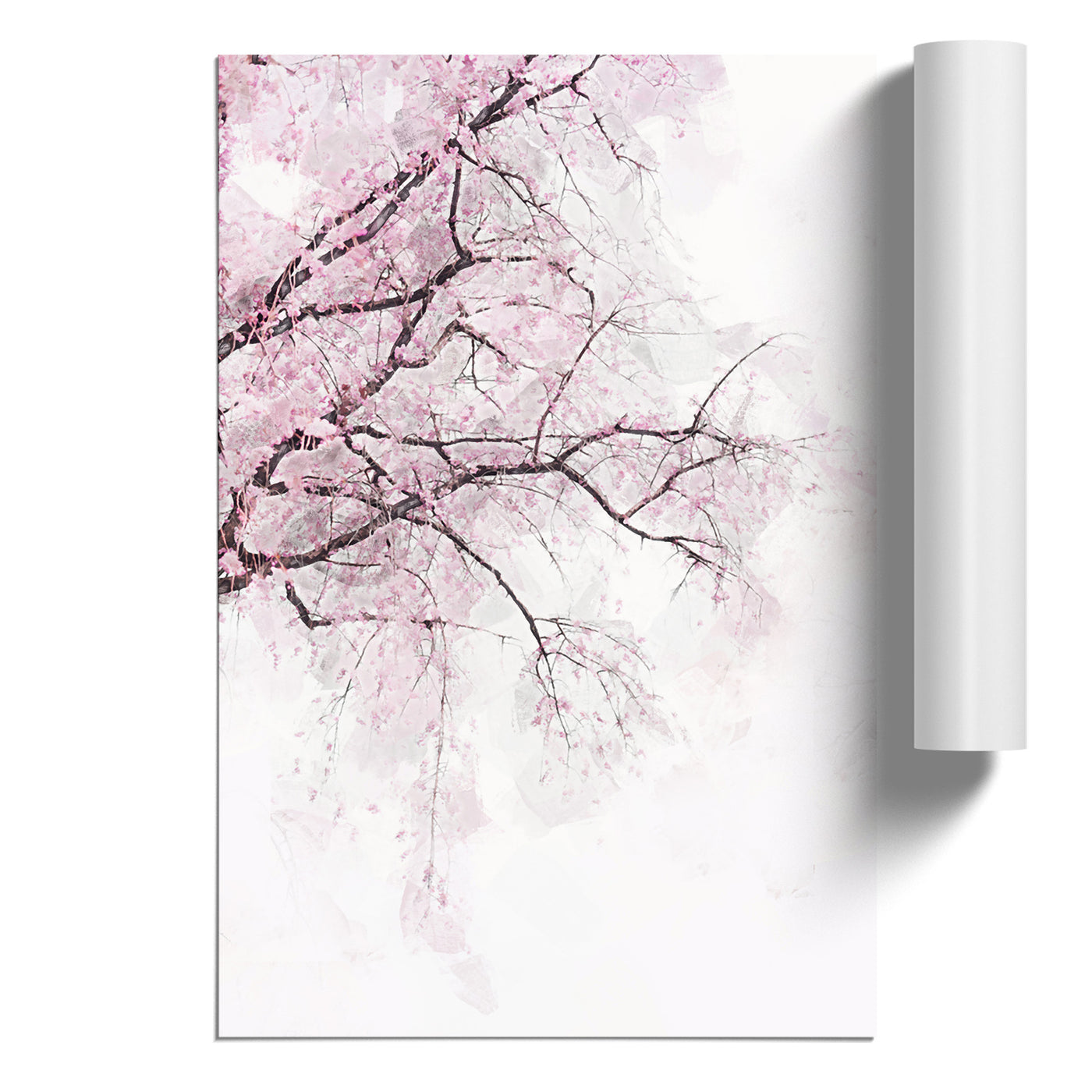 A Pink Cherry Blossom Tree Abstract Art
