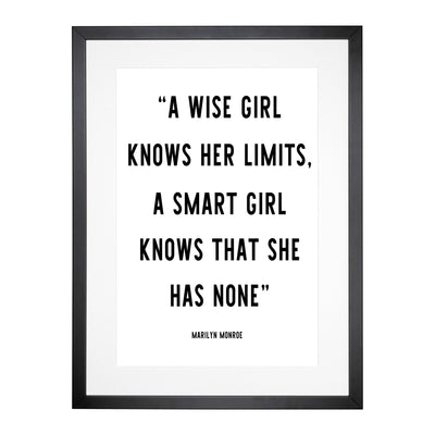A Smart Girl Typography Framed Print Main Image