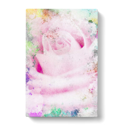 A Sole Pink Rose In Abstract Canvas Print Main Image