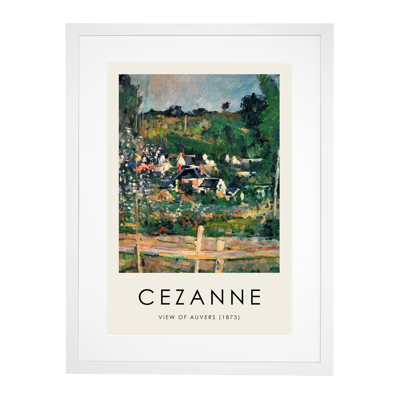 A View Of Auvers Print By Paul Cezanne